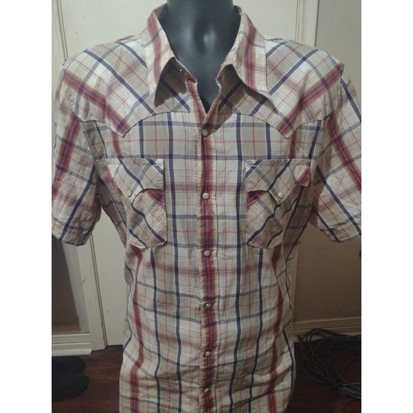 True Religion Other - True Religion Shirt Mens Pearl Snap Western Short Sleeve True Size Is 2XL Brown